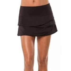 Lucky in Love Womens Core Scallop Skort Tennis 12” Skirt Black Size S (4-6)
